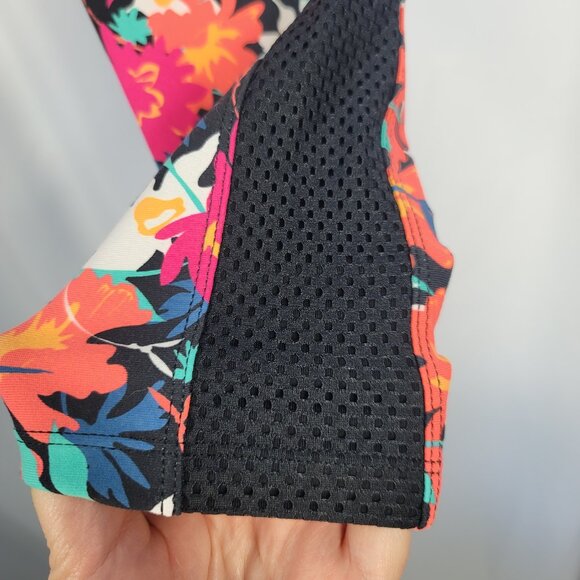 Lorna Jane Athletic Yoga Pants Size Medium Black & Bright Multicolor Floral - Picture 5 of 14